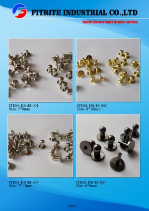 Wholesale High Quality Solid Brass Ball Studs for Handbag