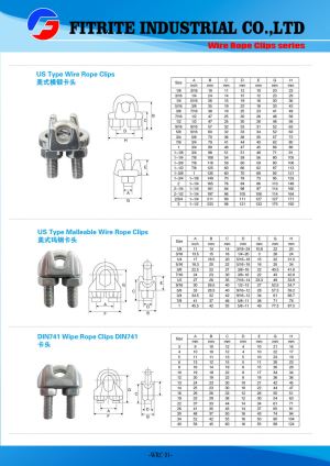 Wholesale High Quality Stainless Steel Rope Clips US/DIN/JIS Style for Rigging